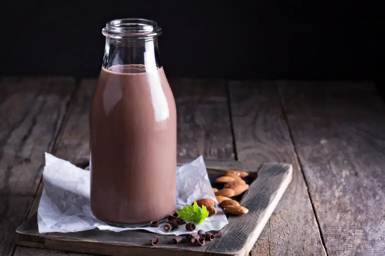 Homemade almond chocolate milk