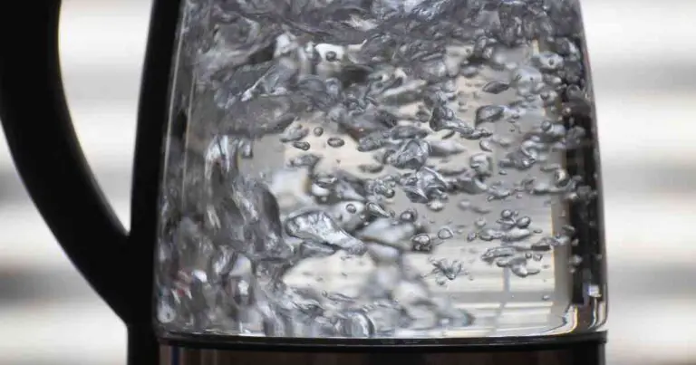 a boiling water inside a kettle