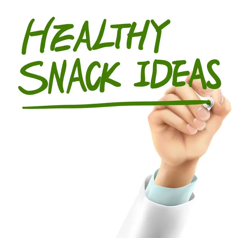 doctor writing healthy snack ideas words