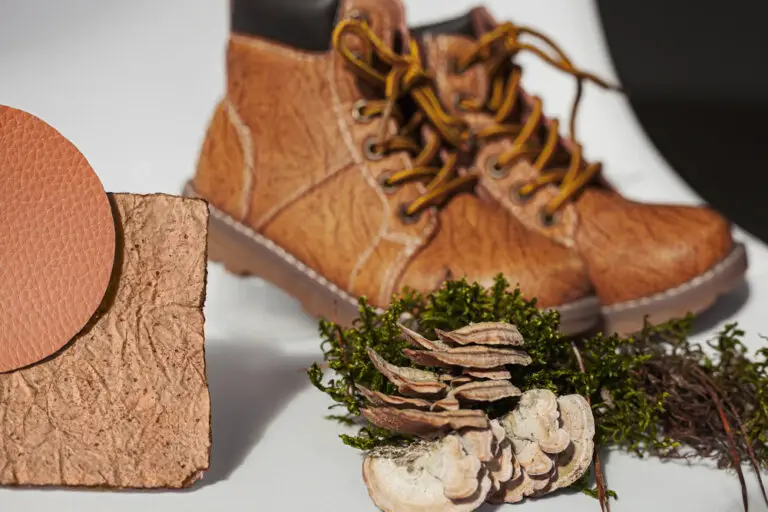 Vegan leather shoes from mushroom mycelium