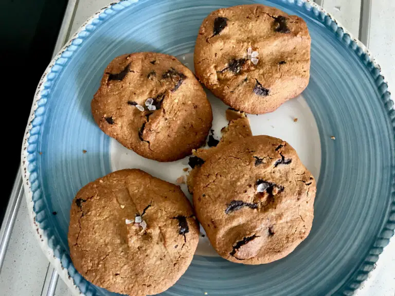 Paleo Chocolate Chip Cookies Made with Coconut, Almond Flour and