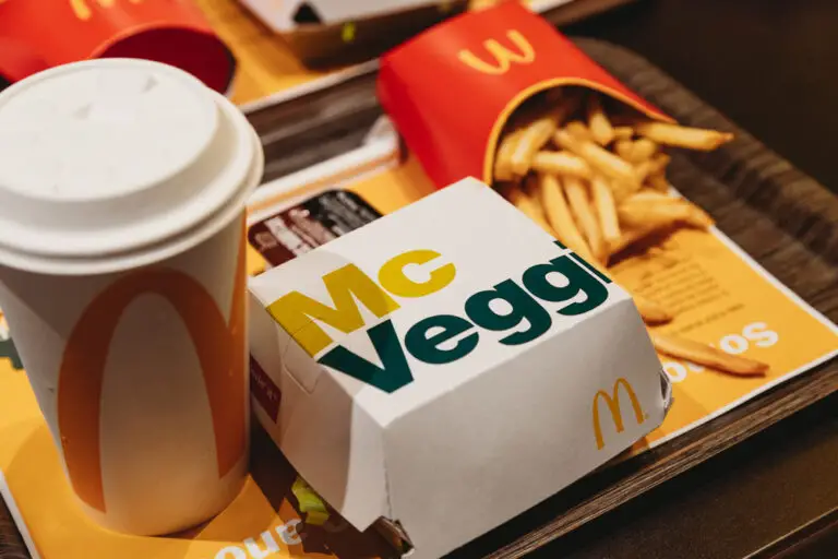 McDonald's McVeggie Burger, French Fries and Coca Cola